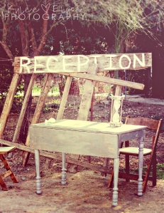 Vintage Sign Announcing Reception Area